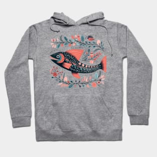 A Cute Salmon Scandinavian Art Style Hoodie